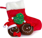 Hollypet Christmas Squeaky Hide and Seek Dog Toys for Small and Medium | Interactive Plush Stuffed Dog Squeak Toys for Small Medium Sized Dogs and Non-Aggressive Chewers, Puppy Teeth Clean Chew Toys