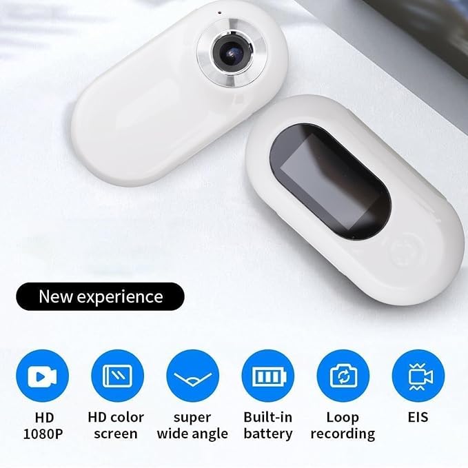 XUMIUZIY Pet Collar Camera, 1080P Camera for Dogs Cats with LCD Display, 170° Wide Angle, 5 Minutes Video Recording, 3 Hours Battery Life, Mini Action Cameras for Video Records