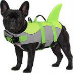 ASENKU Dog Life Jacket - Pet Safety Vest for Swimming & Boating, Shark Life Jacket with Floatation, Dog Lifesavers Swimsuits for Small Medium Large Dogs (Green, S)