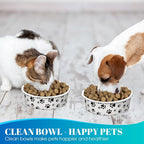 Potchen Disposable Dog Bowls Small Pet Feeding Dishes,16 oz | Printed Pattern Dishes, for Small Pet, Paper Food Travel Bowls, for Feeding Dogs and Cats