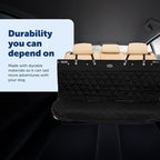 PetSafe Happy Ride Quilted Dog Car Seat Cover, Bench, Black | Seat Cover for Back Seat, Scratch-Resistant, Adjustable Straps and Elastic Panels, Machine Washable, Seatbelt Access Zippers