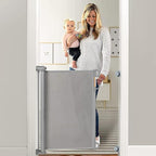 Momcozy Extra Wide Retractable Mesh Baby Gate | 33-Inch Tall, Extends to 71-Inch Wide, for Stairs, Doorways, Hallways, for Pet Dogs and Cats, Indoor/Outdoor Baby Gate