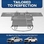 Ruff Liners XL Back Seat Extender for Dogs, Gray – As Seen on Shark Tank – Flat Bridge Platform for Full-Size Trucks, Stable Base, 400lb Support, Waterproof – Rigid Back Seat Cover for Dogs