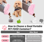 Dog Cat Food Storage Container with Cup (Pink, 2.5L) | Pet Food Pourable Container Airtight with Large Spout, BPA-Free Plastic Food Dispenser for Pet Food, Bird Seed, Rice, Flour