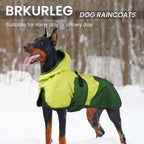 BRKURLEG Dog Raincoat, Waterproof Rain Jacket with Hood, Green, S | Adjustable Windproof Rainproof Jacket with Leash Hole, Reflective Breathable Rain Coat Poncho, for Small to Large Dogs