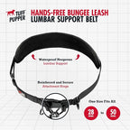 Tuff Pupper Heavy Duty Hands Free Bungee Dog Leash | Two Large Dogs Up to 250 lbs | Comfortable Shock Absorbing Bungee | Reflective Dual Padded Handles | Lumbar Waist Belt 28-50" | 360° Swivel Clips