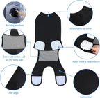2 Packs Breathable Cotton Dog Recovery Suit for After Neuter Spay Abdominal Wounds Protector, Professional Anti-Licking Onesies for Male Female Pets Surgery Bandages, XL Black Grey Pure