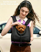 Small Dog Cat Chest Carrier Backpack,Adjustable Ventilated Front Facing Backpack Carrier for Small Dogs Cats Puppy,Airline Approved Lightweight Doggy Backpack for Travel Hiking Outdoor