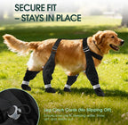 Waterproof Dog Suspender Boots, Black, M | Reflective, Anti-Slip, Adjustable Straps for Small Medium Large Dogs, Stay-On Paw Protector Leggings