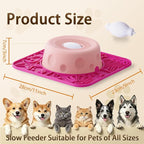 Slow Feeder Dog Bowls with Rolling Ball & Lick Mat for Dogs and Cats | 550ML Anti-Slip Dog Lick Bowl for or Large/Medium/Small Dogs and Cats Slow Feeding & Oral Hygiene, for Liquid and Thick Treat