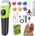 Dog Clippers for Grooming Thick Hair with LED Light,Poodle Grooming Kit with 6 Guide Combs for Dogs Cats Sheep Animals