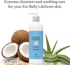 Suzanne Somers Coconut Pet Shampoo - 12 oz - Sulfate-Free Dog Shampoo with Soothing Oats & Shea Butter - Non-Toxic, Gentle Cleansing for Delicate Skin & Silky Coat - Cruelty-Free