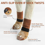 PUPTECK Anti Slip Dog Socks, Shoes with Grippers to Prevent Licking Hardwood Floors Traction, Rubber Boots & Paw Protectors for Small Medium Large Dogs Cold/Hot Pavement, Senior Dogs Booties Khaki