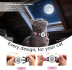 Smart QR Code Cat Collar 2-Pack: Your Cat's Digital Safety Profile, Breakaway Reflective Collar with Instant Email Alert When Scanned (Pink & Purple A)