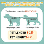 Petskd Small Pet Carrier 17" L x 11" W x 9.5" H Airline Approved, Blue | for Alaska Airlines, Lockable Safety Zippers and Anti-Scratch Mesh, Pets Under 10 lbs