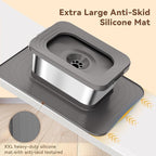 10L No Spill Dog Water Bowl, 2.6 Gal Stainless Steel No Splash Large Dog Water Bowl with Non-Slip Silicone Mat, Spill Proof Slow Drinking Pet Bowls for Messy Drinkers Indoor/Outdoor Use Gray