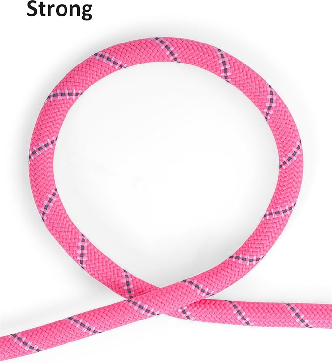 16FT Dog Leash for Dog Training, Heavy Duty Dog Lead for Large Medium Small Dogs Outside Walking, Playing, Camping, or Yard, Pink