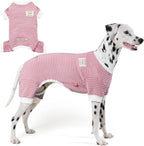 KYEESE Dog Pajamas Striped Clothes Pet PJS Lightweight Doggie Jammies 4 Legs Outfit Soft Dog Pajamas Cozy Pet Clothes Onesie Comfortable PJS for Medium Dogs Doggie Onesie,Green Striped, 3XL