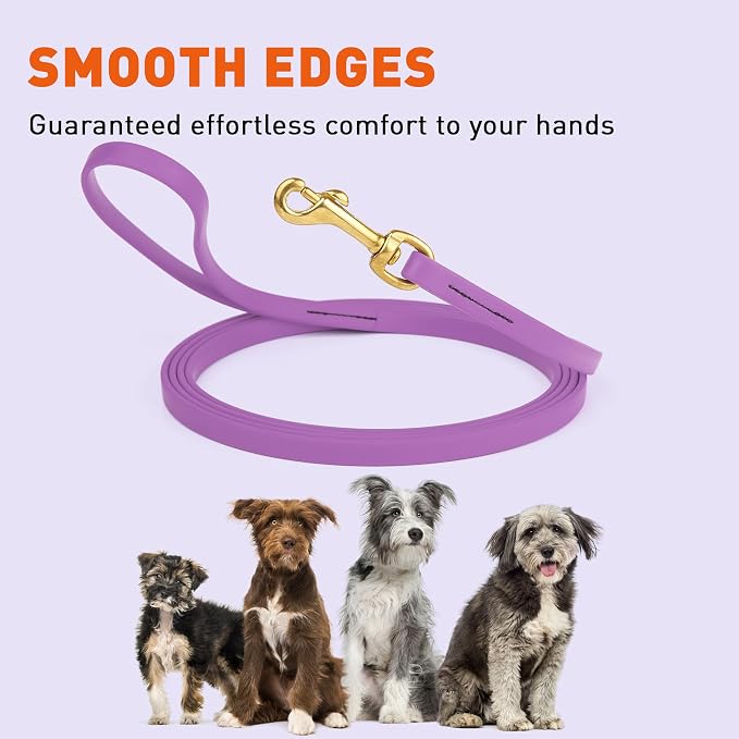 Viper Biothane K9 Working Dog Leash Waterproof Lead for Tracking Training Schutzhund Odor-Proof Long Line with Solid Brass Snap for Puppy Medium and Large Dogs, 20ft Amethyst Purple