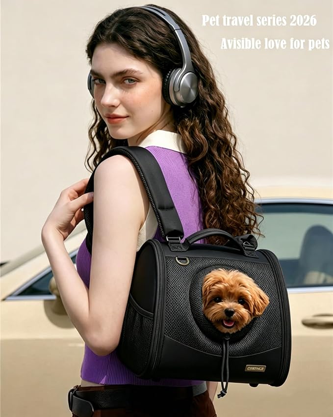 Small Dog Cat Chest Carrier Backpack,Adjustable Ventilated Front Facing Backpack Carrier for Small Dogs Cats Puppy,Airline Approved Lightweight Doggy Backpack for Travel Hiking Outdoor