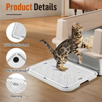 Cat Litter Box Step, Large Cat Litter Ramp with Filter Function, White