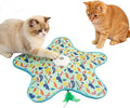 Automatic Interactive Cat Toy Hide and Seek Electric Toy with Feather Wand Bird Sounds Touch Activated USB Rechargeable Play Mat for Indoor Cats Self Play Exercise for Kittens and Cats