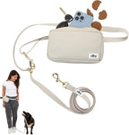 Hands Free Dog Leash with Treat Pouch - Waterproof Cross Body and Waist Leash for Dog Walking and Training with Poop Bag Holder - Cute Walking Accessories
