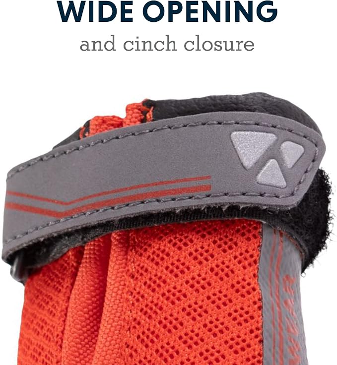 Ruffwear, Grip Trex Dog Shoes, Non-Slip Boots for Hot Pavement & Snow, Weatherproof Paw Protection with Breathable Mesh, Rugged Sole for Hiking, Red Sumac, 1.75"