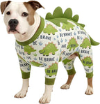 LovinPet Large Dog Pajamas, Four-Leg Stretch Onesie Bodysuit, Lightweight UV-Shielding Pajamas, Anti-Lick Calming Recovery Suit for Surgery, Pull-On for Medium and Large Breeds,White Green,XL