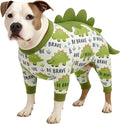 LovinPet Large Dog Pajamas, Four-Leg Stretch Onesie Bodysuit, Lightweight UV-Shielding Pajamas, Anti-Lick Calming Recovery Suit for Surgery, Pull-On for Medium and Large Breeds,White Green,M
