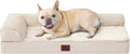 EHEYCIGA Orthopedic Dog Bed Medium Size Dogs, Memory Foam Dog Bed with Washable Removable Cover, Waterproof Pet Sofa Couch for Crate with Nonskid Bottom, 30x20x6 Beige
