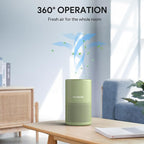 FULMINARE Air Purifiers for Home Bedroom H13 HEPA Air Filter | 360° Intake for Pet Hair, Smoke, Odors , 3 Speeds, Timer, 24dB, Small Mini Air Purifier with Night Light, Sage Green