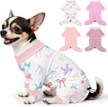 Bienbee Dog Pajamas, 4 Pack Adjustable Onesies for Small to Large Dogs S | Dog Shedding Suit with Soft Fabric, Breathable & Stretchy, and Adjustable Back Length for Sleeping Lounging and Daily Use