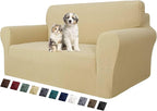MAXIJIN Stretch Loveseat Sofa Slipcovers 1 piece Love Seat Couch Covers for 2 Cushion Couch Non Slip Sofa Cover Washable Dog Cat Proof Furniture Protector Pet Friendly (Loveseat, Beige)