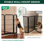 FXW Dog Gate, Extra Wide Adjustable for Openings Up to 219", 32" H | Flexible Space Control, Easy Walk-Through Access, 7 Panels + 1 Gate, For Small & Medium Dogs, Garage Use