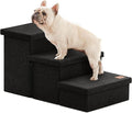 Love's cabin Dog Stairs for High Bed, Foldable Pet Stairs for Small Medium or Large Dogs Puppy with Storage for Bed or Couch, Cat Dog Steps Ramp with Zip up to 200 lbs, Black, 3 Steps