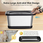 Decflow 7L Stainless Steel Dog Water Bowl, No Spill Anti-Splash Dog Bowls with Anti-Skid Mat, Spill-Proof Slow Feeder for Messy Drinkers, Heavy Duty Pet Bowls for Indoor/Outdoor Use Black