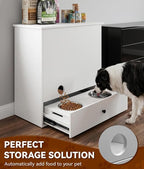 Dog/Cat Feeding Station with Storage, Large Capacity Pet Feeding Station | 23.6 x 23.6 x 31.5 inch, Multi-Layer, Sturdy Pet Storage Cabinet, Waterproof PVC Finish, For Kitchen, Laundry Room & Garage