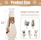 Wakytu Dog Sling Carrier for Small Dogs,Front Dog Carrier | with Adjustable Strap,Hands Free Pet Bag for Chest - Suitable for Puppy, Small Dogs, and Cats for Outdoor Travel,15 lbs
