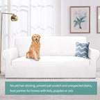 YEMYHOM Couch Cover Latest Jacquard Design High Stretch Sofa Covers for 2 Cushion Couch, Pet Dog Cat Proof Loveseat Slipcover Non Slip Magic Elastic Furniture Protector (Medium, White)