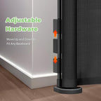 Reinforced 155" Extra Wide Baby Gate Retractable Dog Gate, Indoor/Outdoor | Retractable Fence for Large Openings, Space-Saving, Easy to Use, Scratch-Resistant Mesh, Safety Lock, Easy Install, Black