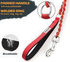 S-ETOVUS-Chain Dog Leash, Bite-Proof Metal Leash, with Padded Handle | Three Sizes 7.25FT/5.2FT/4FT, Woven From Nylon Rope And Chain, Durable And Bite-Resistant, Comfortable With Padded Handles