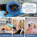 IDOMIK Dog Recovery Collar, Waterproof Soft Dog Cone After Surgery | Comfy Protective Elizabethan Collar Alternative for Dogs Cats, Adjustable Pet Neck Donut Cone Anti-Licking Wounds,Navy,3XL