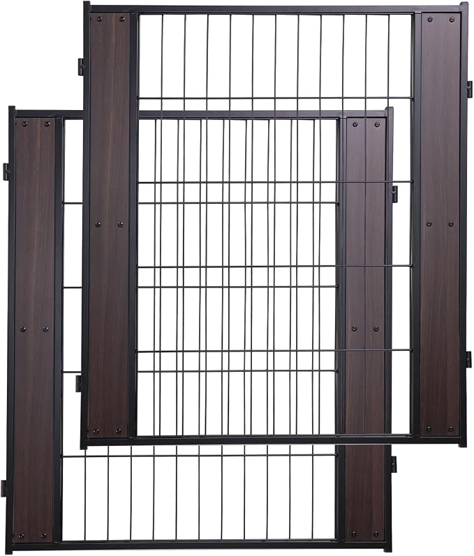 Furniture Style Dog Playpen 32" H, 2 Panels, Black | Indoor/Outdoor Use, Heavy-duty Metal, DIY Layouts, Easy Access, For Small & Medium Dogs, Easy setup