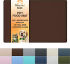 Neater Pet Brands Neater Mat Pet Mats for Food and Water, Cat & Dog Bowl Mat Waterproof Silicone, Feeding Tray, Dog Food Mats for Floors, Placemat w/Raised Edge for Under Bowls, 32" x 24", Brown