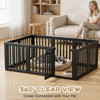 Dog Playpen, Clear Dog Pen, Dog Pen Indoor, Easy to Install and Remove Dog Play Pen, Puppy Playpen Suitable for Dogs, Cats,Dog Playpen Indoor(Black, 23.6 inch Height, 10 Panels)