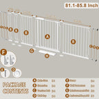 Baby Gate for Doorways Stairs Hallway 81.1-85.8 Inch Wide, Walk Through Child Gates with Pressure Mounted Extention Kit, Indoor Safety Child Gates for Kids or Pets | Long Large Walk Through Child Gates with Pressure Mounted Extention Kit, Indoor Safety...