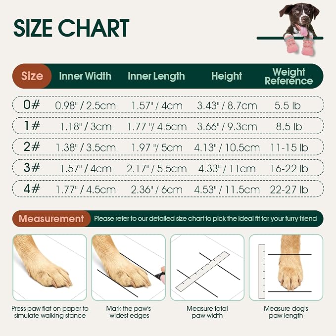 Dog Shoes, Non-Slip Dog Booties for hot Pavement, 4Pcs Pink 4# | Waterproof TPE Sole, Breathable Dog Boots with Reflective Straps, Idear for Hardfloors, Outdoor, Small Medium Paw Protectors