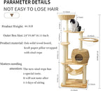 59-Inch Modern Cat Tree Tower for Large Indoor Cats, Handwoven Basket Condo | Stable multi-level structure, reinforced base, 8 cm sisal posts, clear space capsule, hammock, washable cooling & plush mats