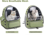 Cawypety Cat Backpack Carrier, Breathable Cat Carrier Large Space Bubble Pet Backpack for Kitty Small Dog up to 15lbs, Transparent & Foldable Pet Carrier for Travel Hiking